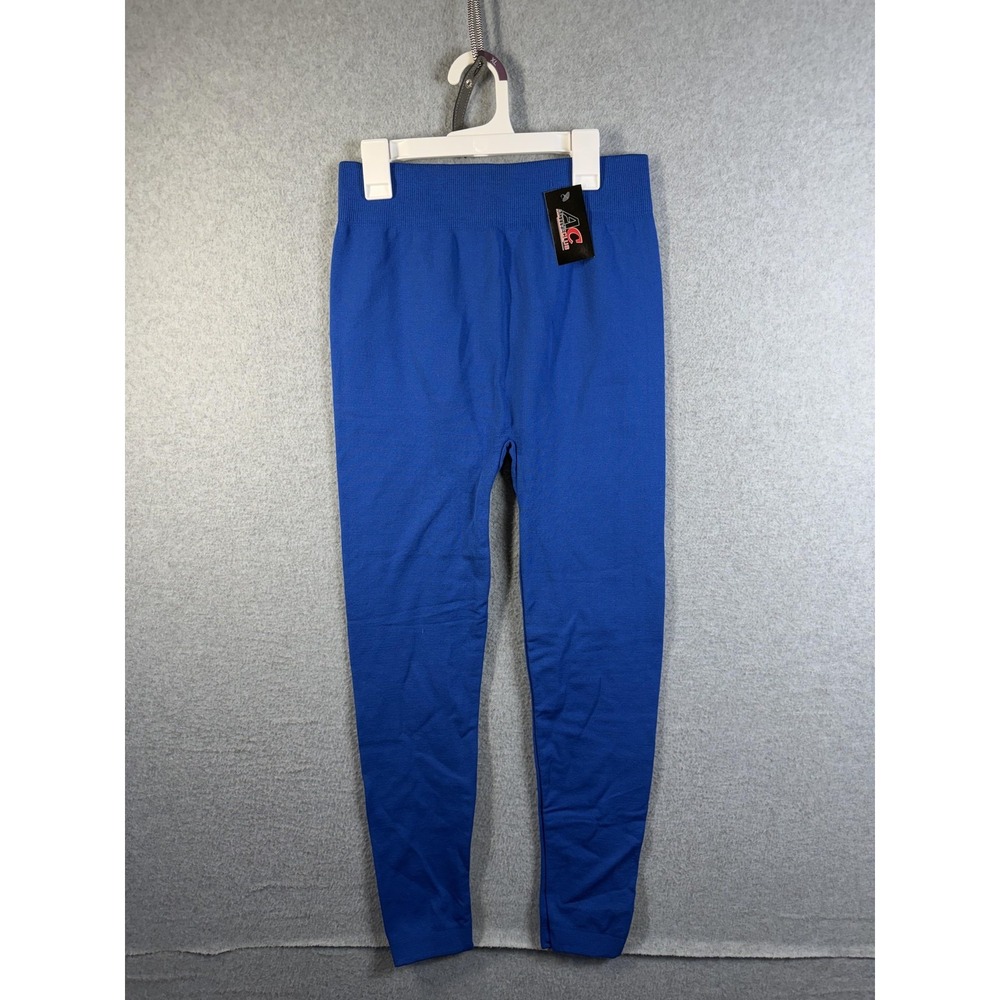 Active Club Leggings Womens 2X/3X Blue Ankle High Rise Knit Stretch Activewear